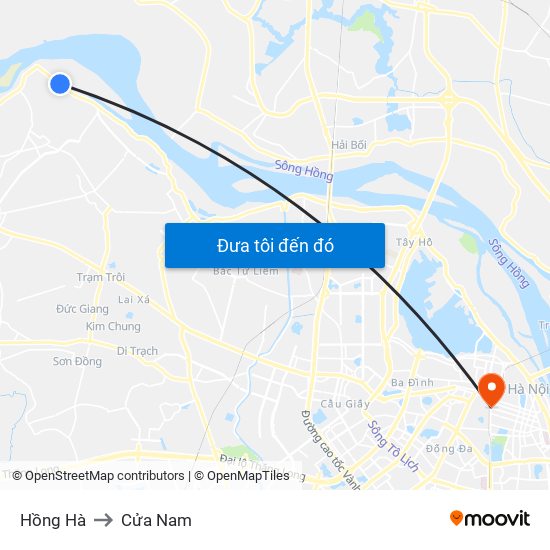 Hồng Hà to Cửa Nam map