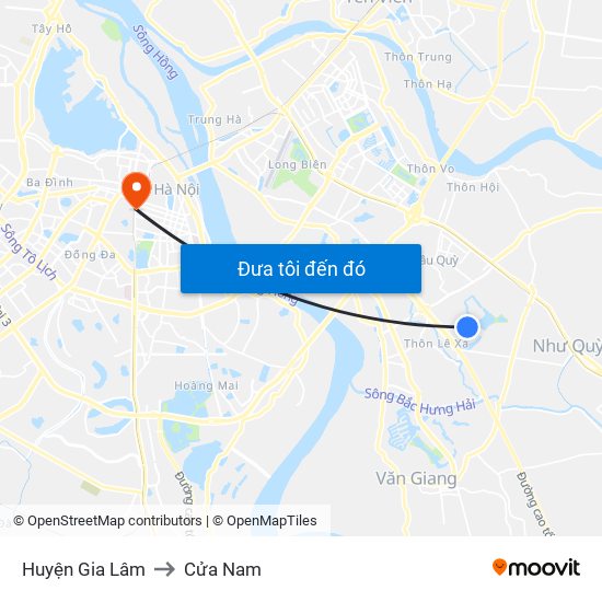 Huyện Gia Lâm to Cửa Nam map