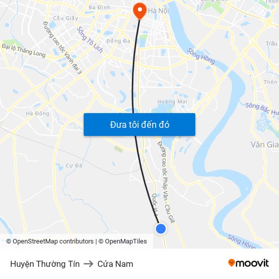 Huyện Thường Tín to Cửa Nam map