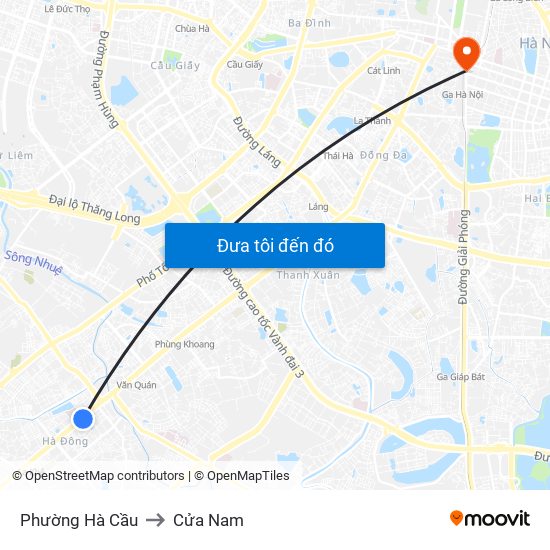Phường Hà Cầu to Cửa Nam map