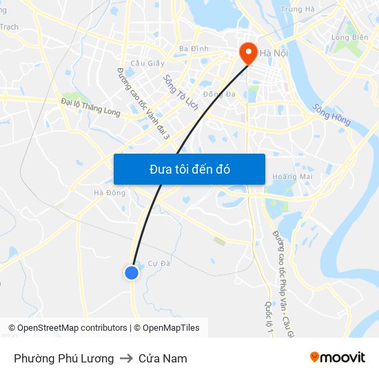 Phường Phú Lương to Cửa Nam map