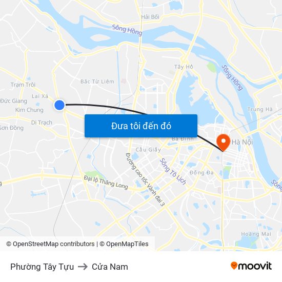 Phường Tây Tựu to Cửa Nam map