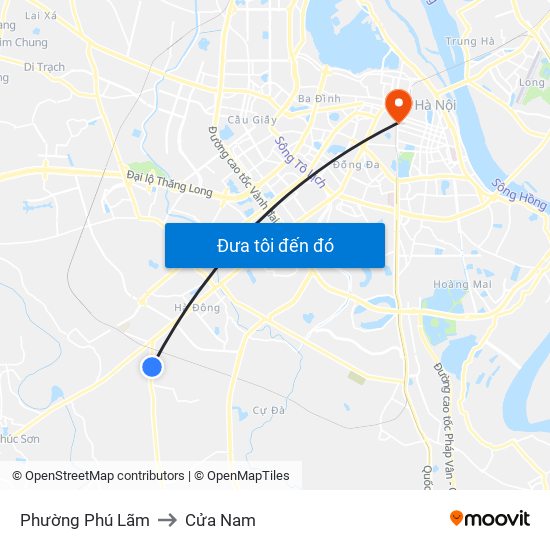 Phường Phú Lãm to Cửa Nam map