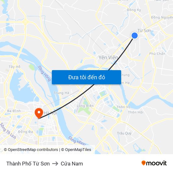 Thành Phố Từ Sơn to Cửa Nam map