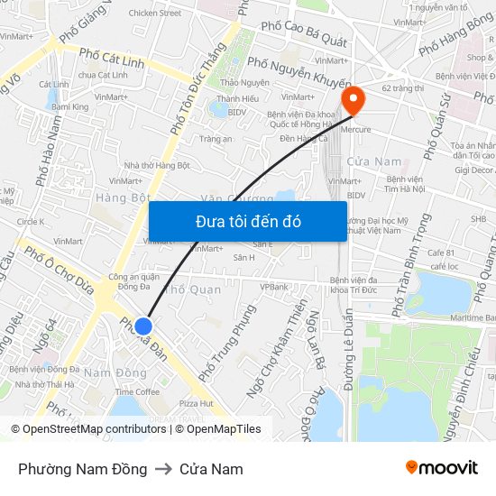 Phường Nam Đồng to Cửa Nam map