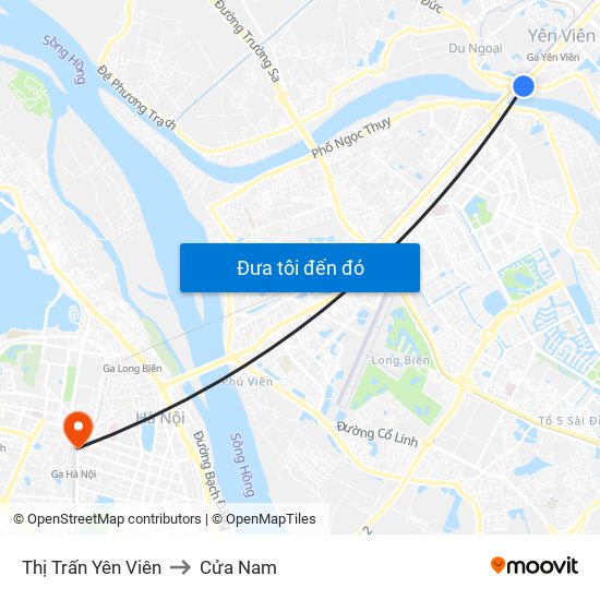 Thị Trấn Yên Viên to Cửa Nam map