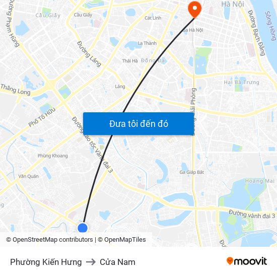 Phường Kiến Hưng to Cửa Nam map