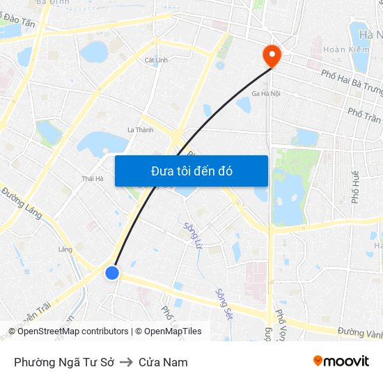 Phường Ngã Tư Sở to Cửa Nam map