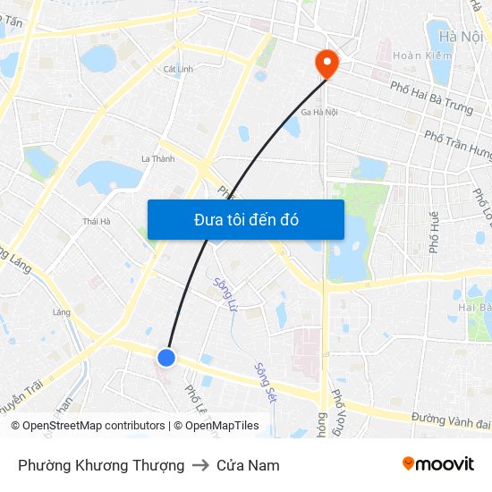 Phường Khương Thượng to Cửa Nam map