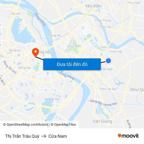 Thị Trấn Trâu Quỳ to Cửa Nam map