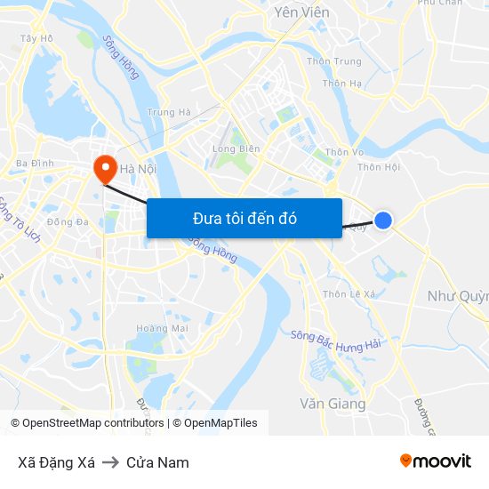 Xã Đặng Xá to Cửa Nam map