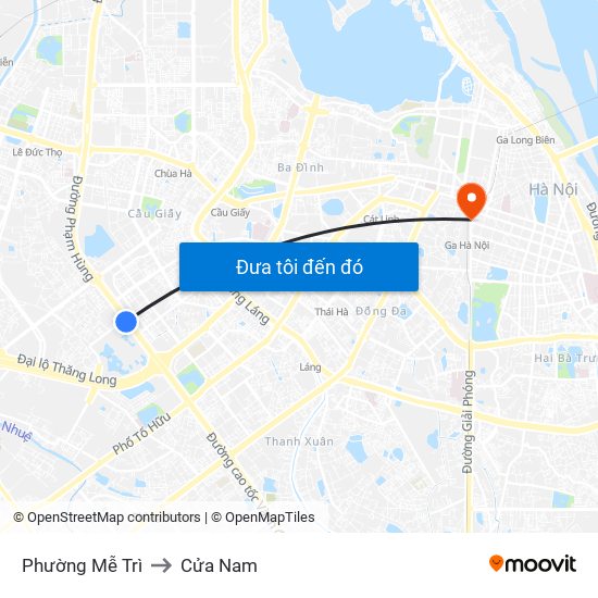 Phường Mễ Trì to Cửa Nam map