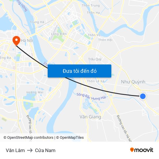 Văn Lâm to Cửa Nam map