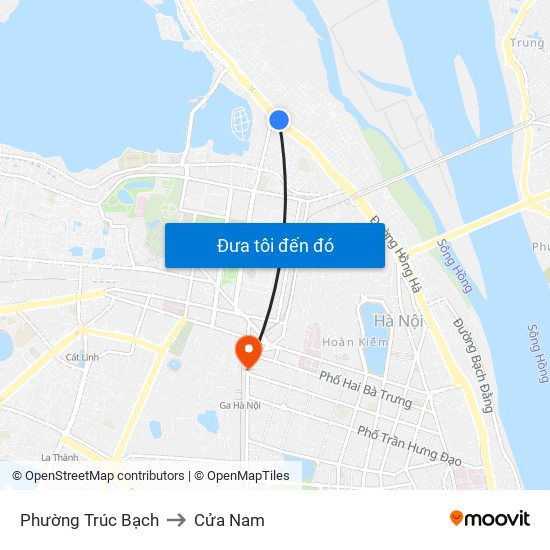 Phường Trúc Bạch to Cửa Nam map