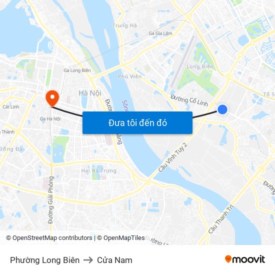 Phường Long Biên to Cửa Nam map