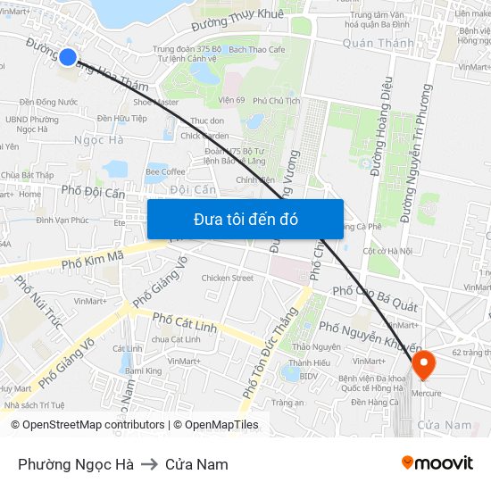 Phường Ngọc Hà to Cửa Nam map