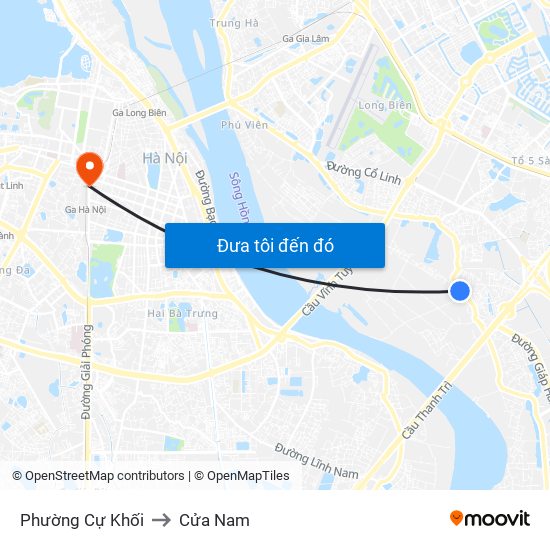 Phường Cự Khối to Cửa Nam map