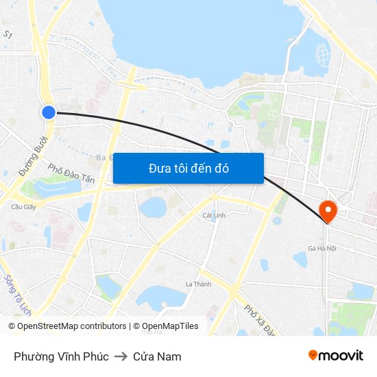 Phường Vĩnh Phúc to Cửa Nam map