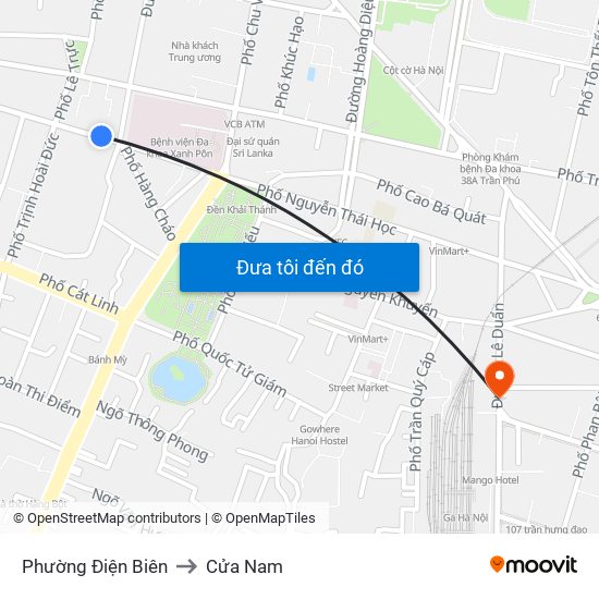 Phường Điện Biên to Cửa Nam map