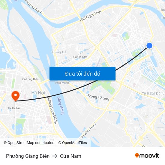 Phường Giang Biên to Cửa Nam map