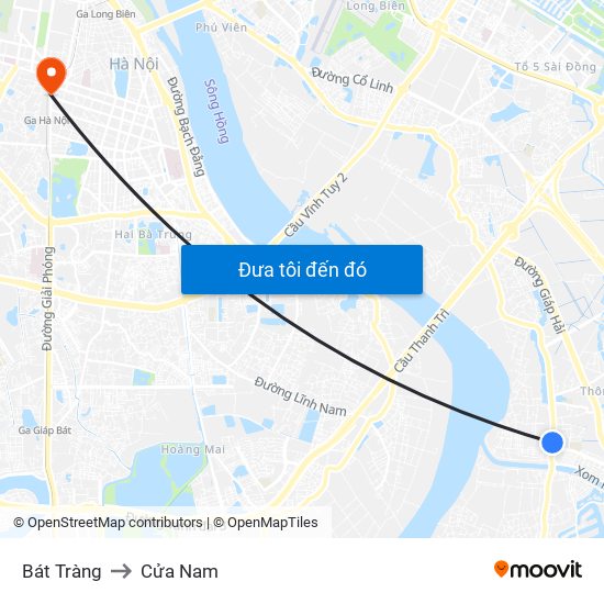 Bát Tràng to Cửa Nam map