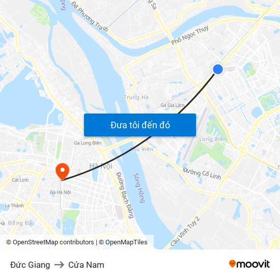 Đức Giang to Cửa Nam map