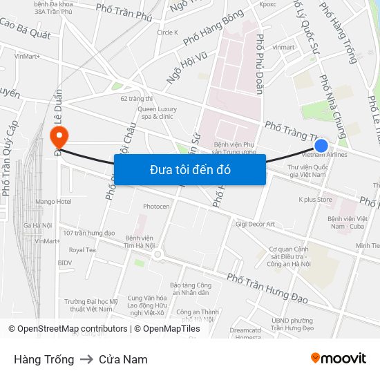 Hàng Trống to Cửa Nam map