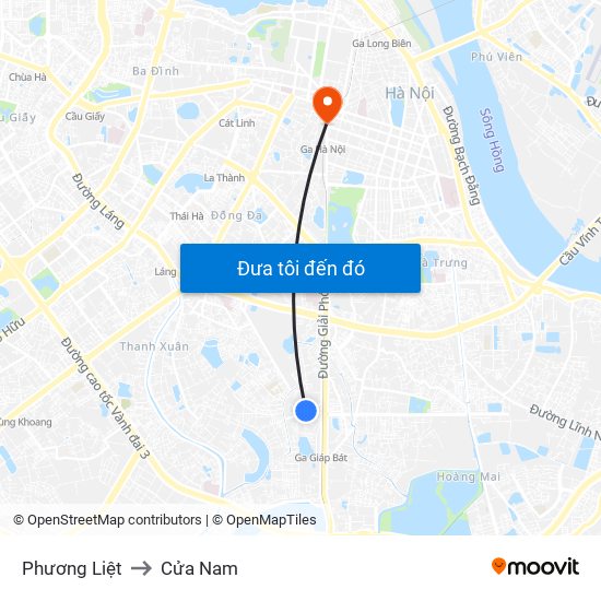 Phương Liệt to Cửa Nam map