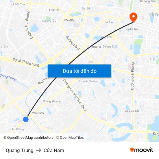 Quang Trung to Cửa Nam map