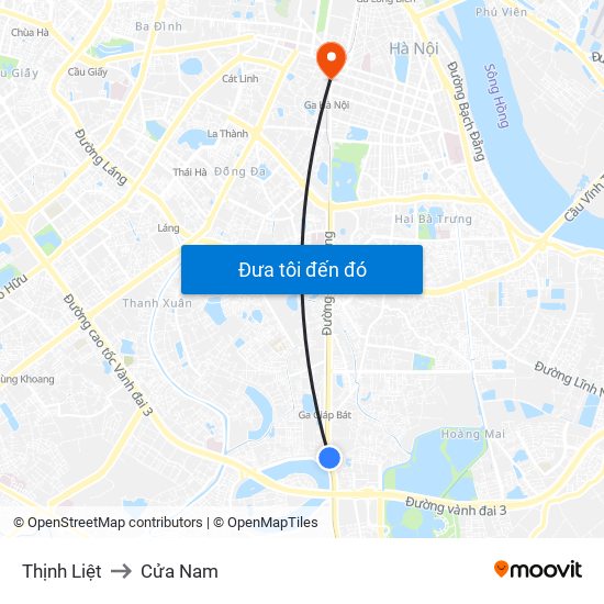Thịnh Liệt to Cửa Nam map