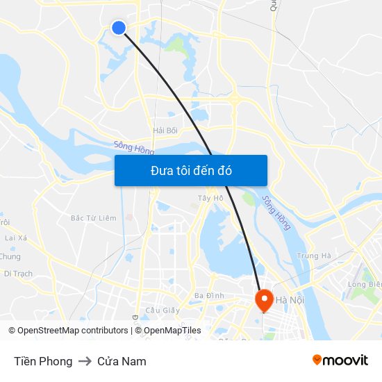 Tiền Phong to Cửa Nam map