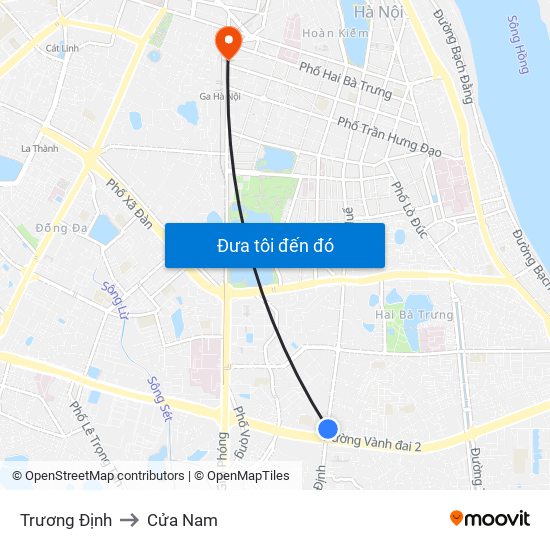 Trương Định to Cửa Nam map