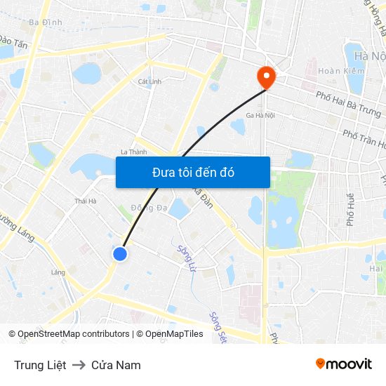 Trung Liệt to Cửa Nam map