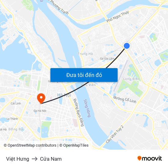 Việt Hưng to Cửa Nam map