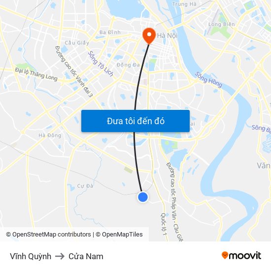 Vĩnh Quỳnh to Cửa Nam map