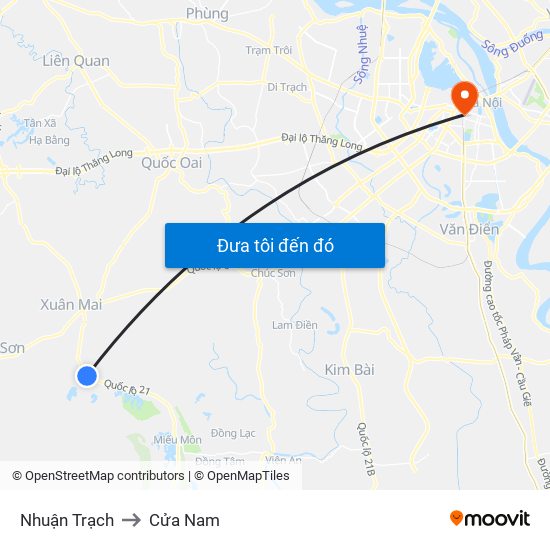 Nhuận Trạch to Cửa Nam map