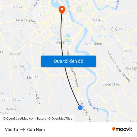 Văn Tự to Cửa Nam map