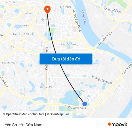 Yên Sở to Cửa Nam map