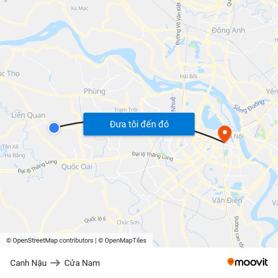 Canh Nậu to Cửa Nam map