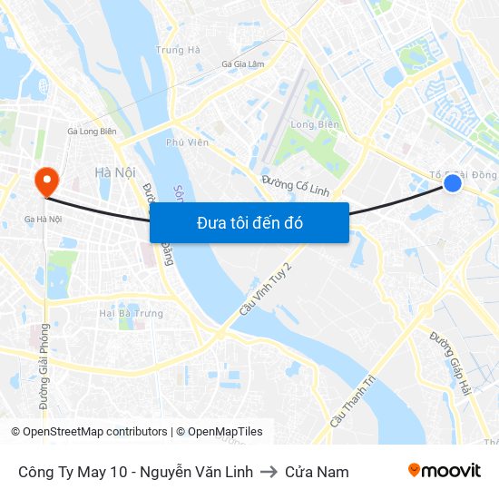 Công Ty May 10 - Nguyễn Văn Linh to Cửa Nam map