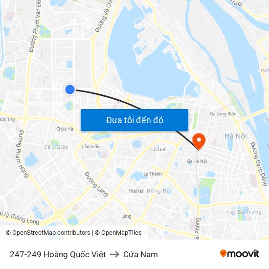 247-249 Hoàng Quốc Việt to Cửa Nam map