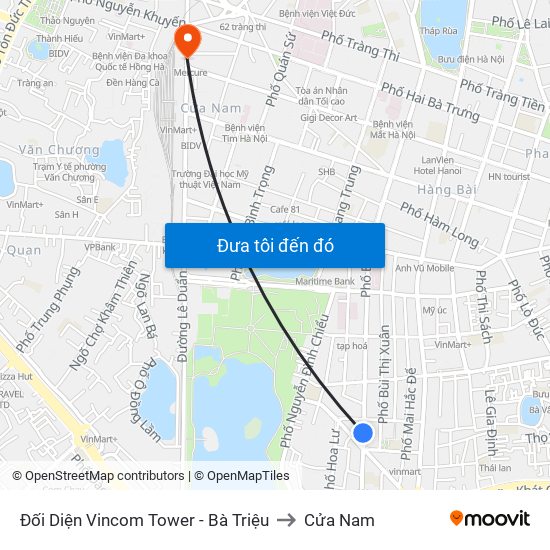 Đối Diện Vincom Tower - Bà Triệu to Cửa Nam map