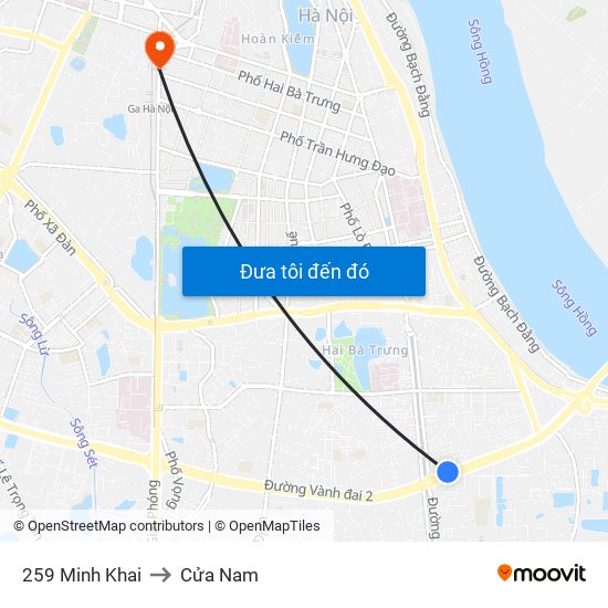 259 Minh Khai to Cửa Nam map