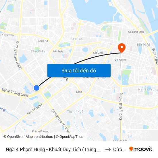 Ngã 4 Phạm Hùng - Khuất Duy Tiến (Trung Tâm Hội Nghị Quốc Gia) to Cửa Nam map