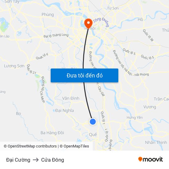 Đại Cường to Cửa Đông map