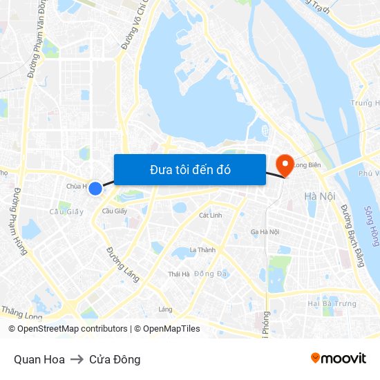 Quan Hoa to Cửa Đông map