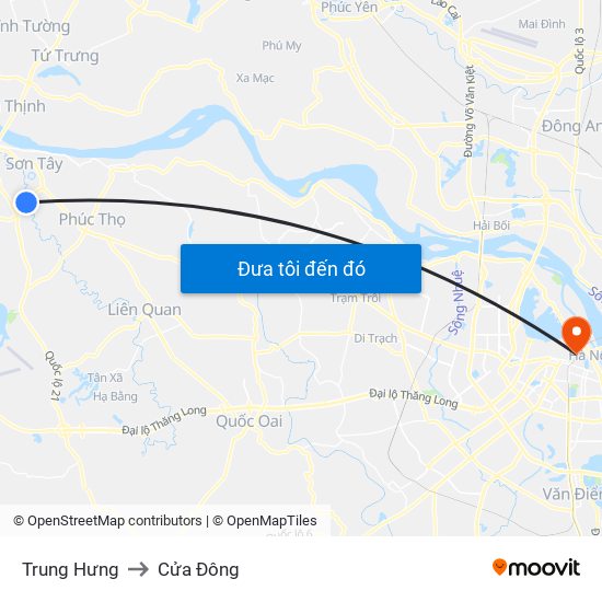 Trung Hưng to Cửa Đông map