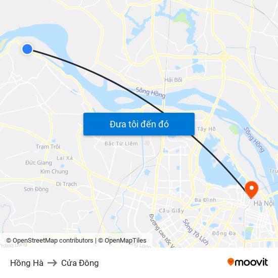 Hồng Hà to Cửa Đông map