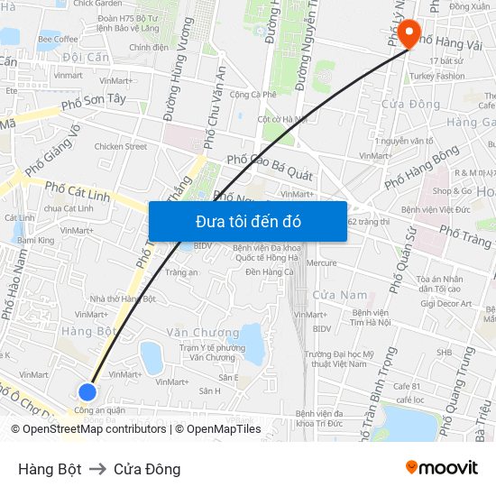 Hàng Bột to Cửa Đông map