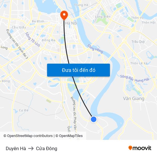 Duyên Hà to Cửa Đông map